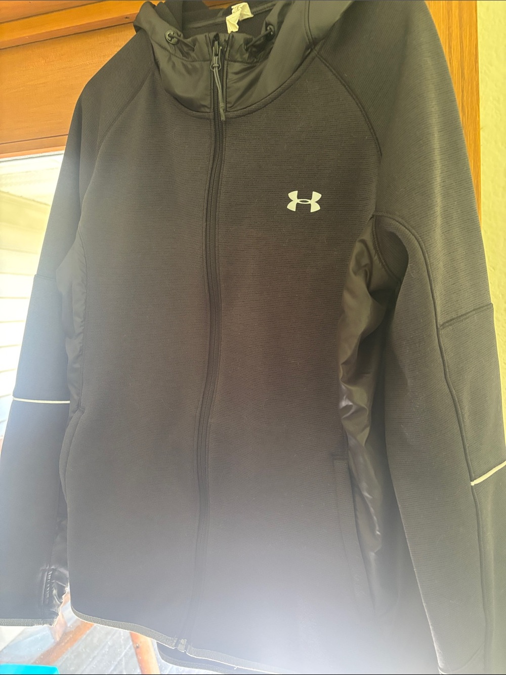 Under Armour Black Hooded Full-Zip Jacket with White Logo